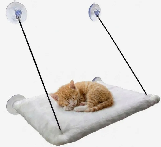 Hamacas de ventana en peluche para gato - Image 7