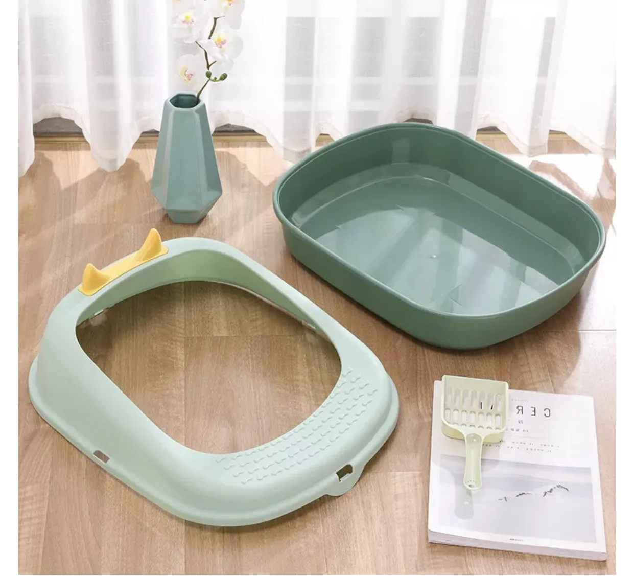 Arenera Para Gatos Mediana Horns Semicerrada + Pala - Image 6