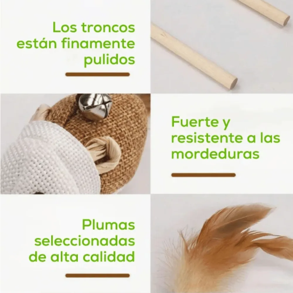 Juguete Interactivo Vara de Madera Para Gatos - Image 3