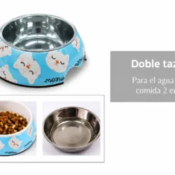 Alternative view of Comedero Doble de Cerámica para Gatos y Perros