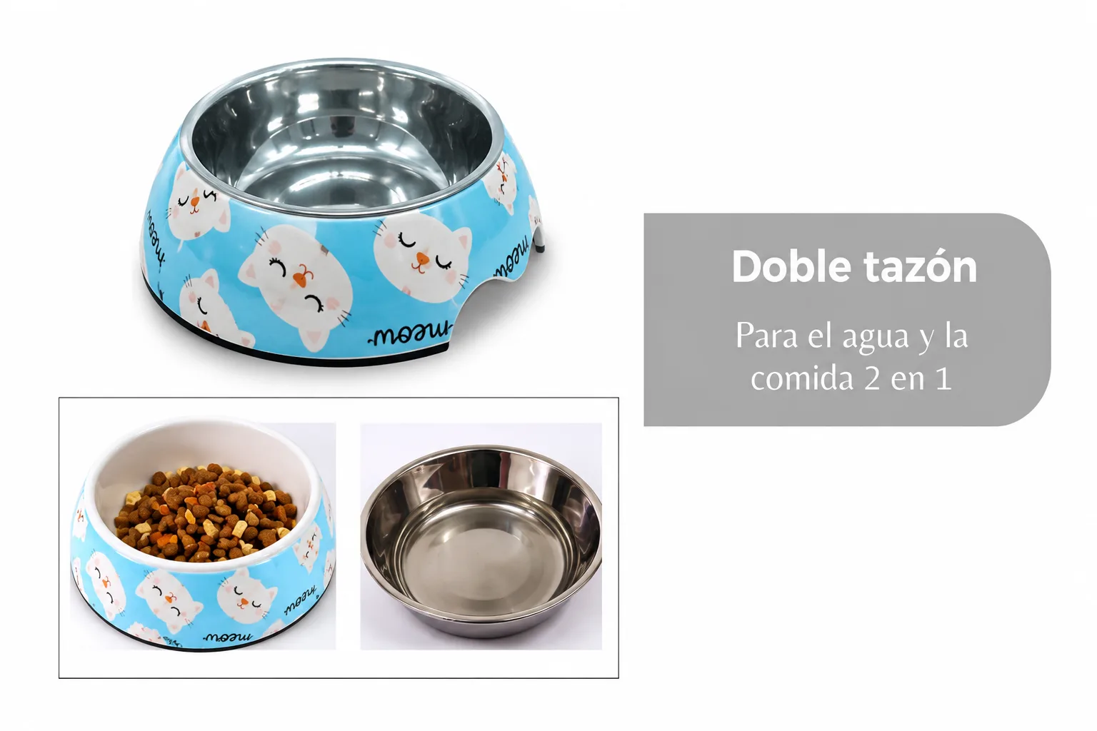 Comedero Doble de Cerámica para Gatos y Perros - Image 2